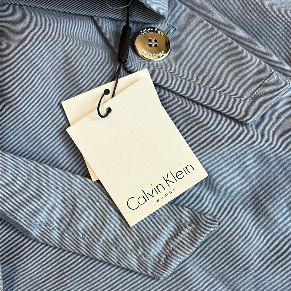 NWT Calvin Klein Women's Light Blue Trench Coat - Picture 2 of 6